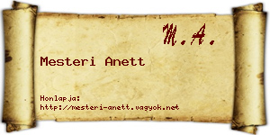 Mesteri Anett névjegykártya
